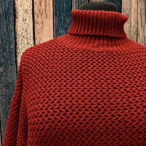 Deep Red Turtleneck Sweater